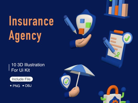 Download Insurance Agency 3D Illustration - Illustration Collection