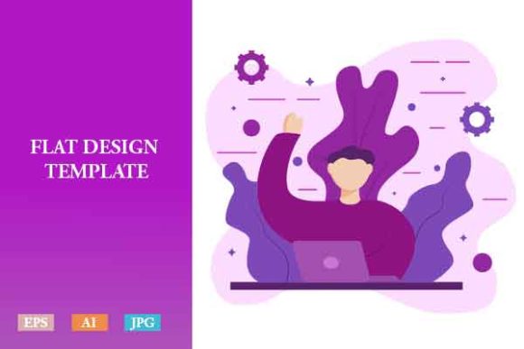 Download Flat Illustration of Freelancer Male - Premium Resources