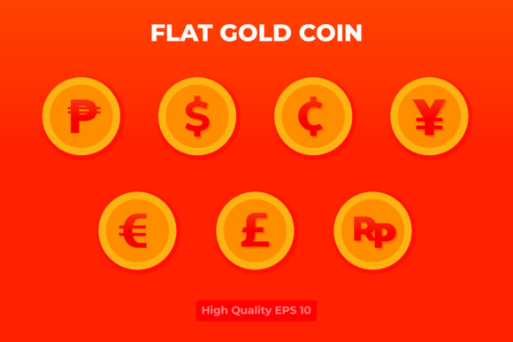 Download Flat Gold Coin Currency Illustration - Illustration Collection