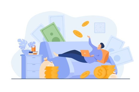 Download Successful Freelancer on Sofa with Lapto - Freelancer Collection
