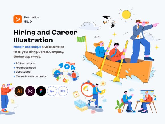 Download Hiring and Career Illustration - Illustration Collection