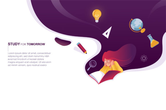 Download Girl with Study Instrument Illustration - Illustration Collection